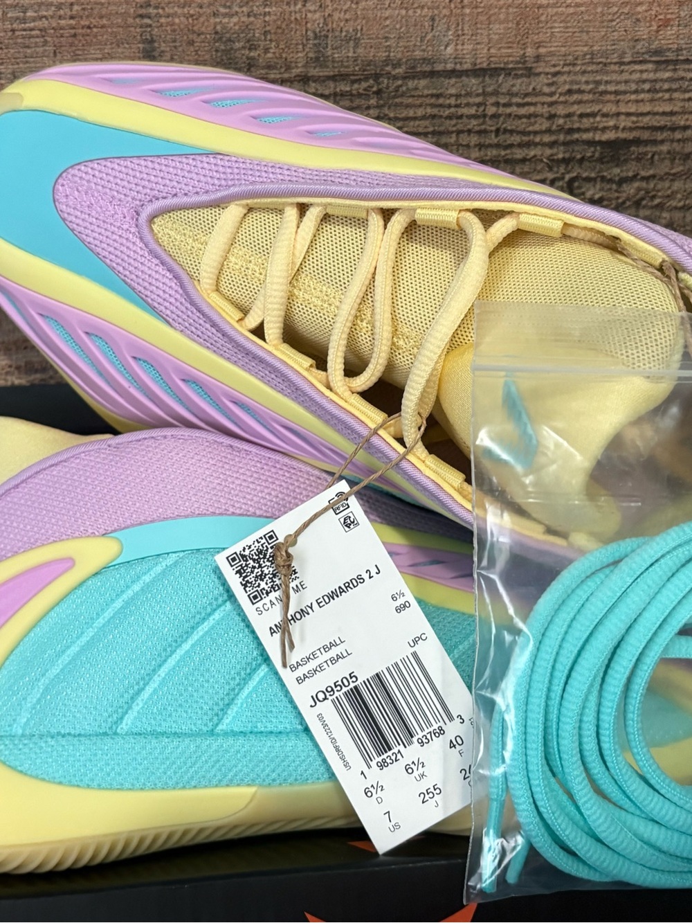 adidas youth 7. Anthony Edward’s collab. Turquoise, Lavender, Yellow - Picture 3 of 4